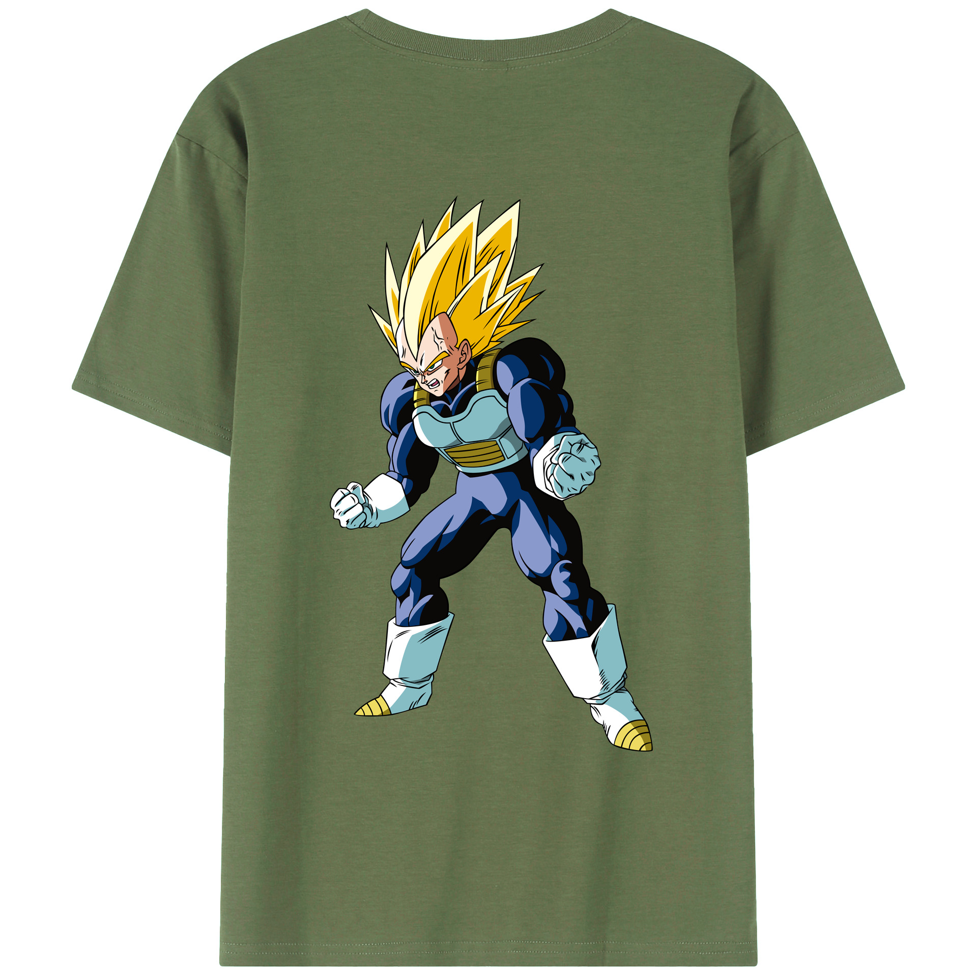（画像用） ドラゴンボール ベジータ四世（Bejīta Yonsei）DRAGON BALL Vegeta IV 綿100％ メンズ半袖Tシャツ（バックプリント） 通気性